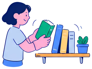 Person Organizing Books on a Shelf