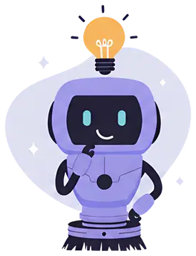 Thoughtful robot assistant with light bulb