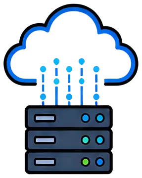 Cloud Icon with Data Streams