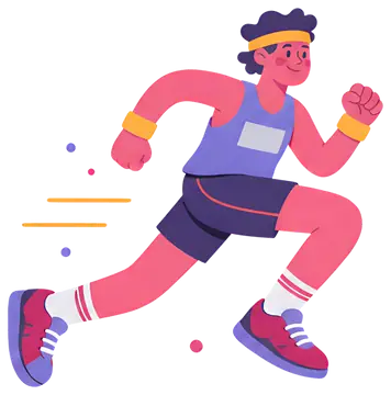 Energetic cartoon character running
