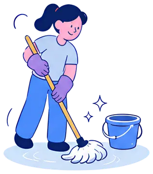 Person Mopping a Shiny Floor