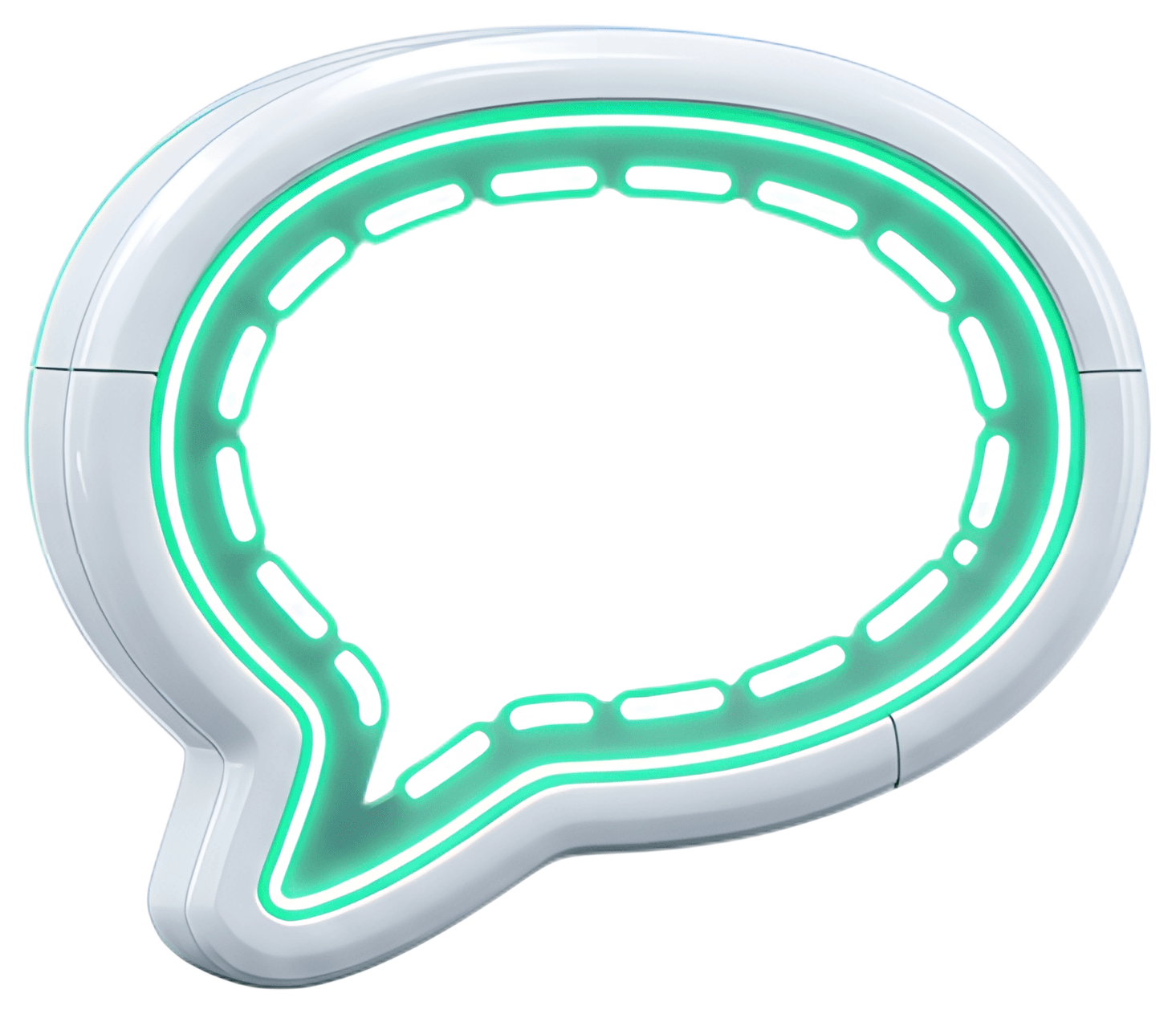 Chat Bubble Icon with Emerald Outline