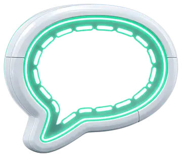Chat Bubble Icon with Emerald Outline