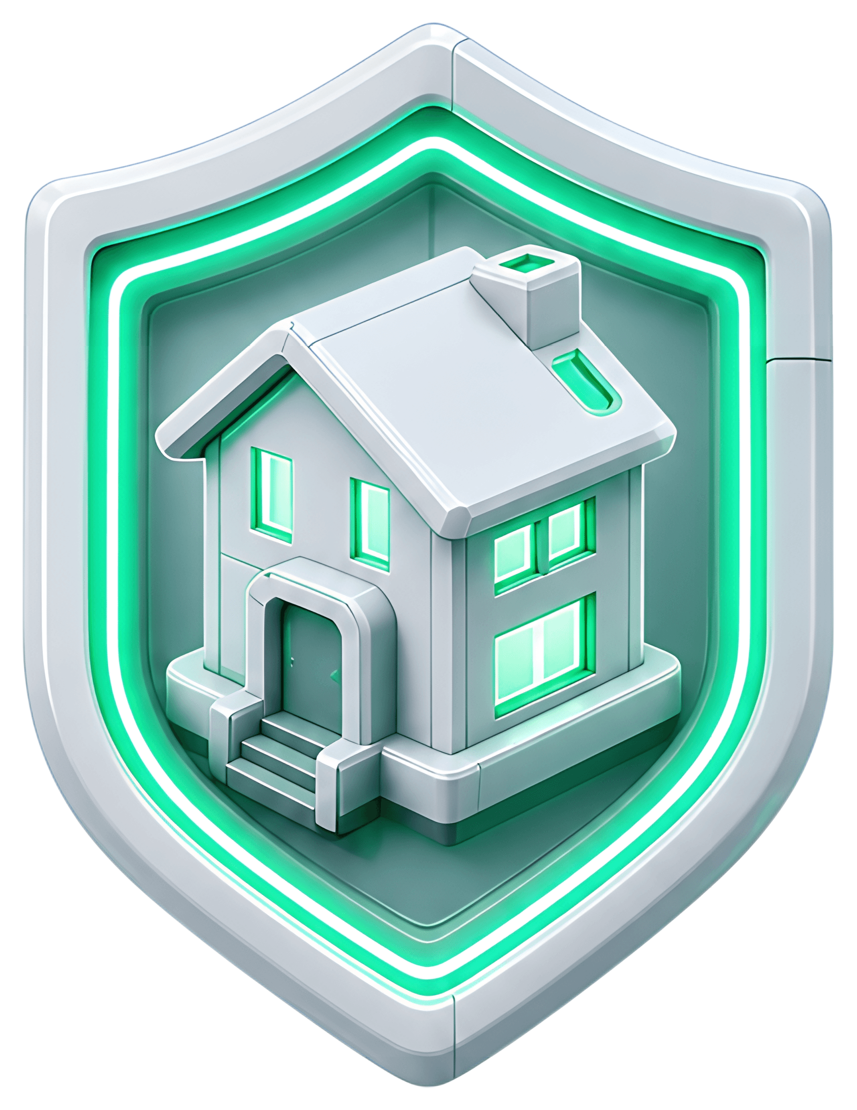House Inside Shield with Neon Green Accent