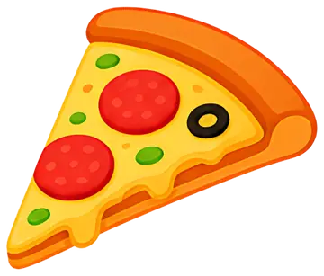 Colorful pizza slice with toppings