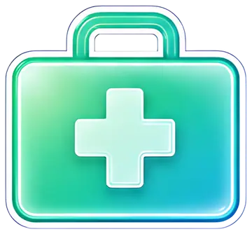 Stylized teal first aid kit