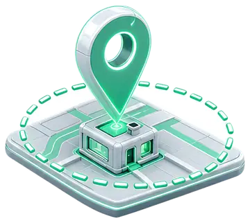 Isometric Map Marker with Radius