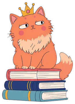 Regal fluffy ginger cat with crown