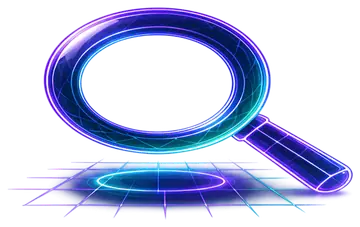 Futuristic empty magnifying glass