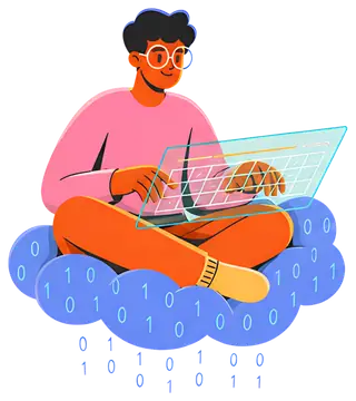 Programmer Typing on Holographic Keyboard