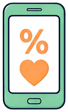 Phone Displaying Gratitude Percentage