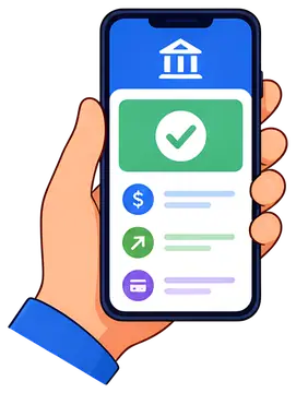 Smartphone displaying mobile banking app