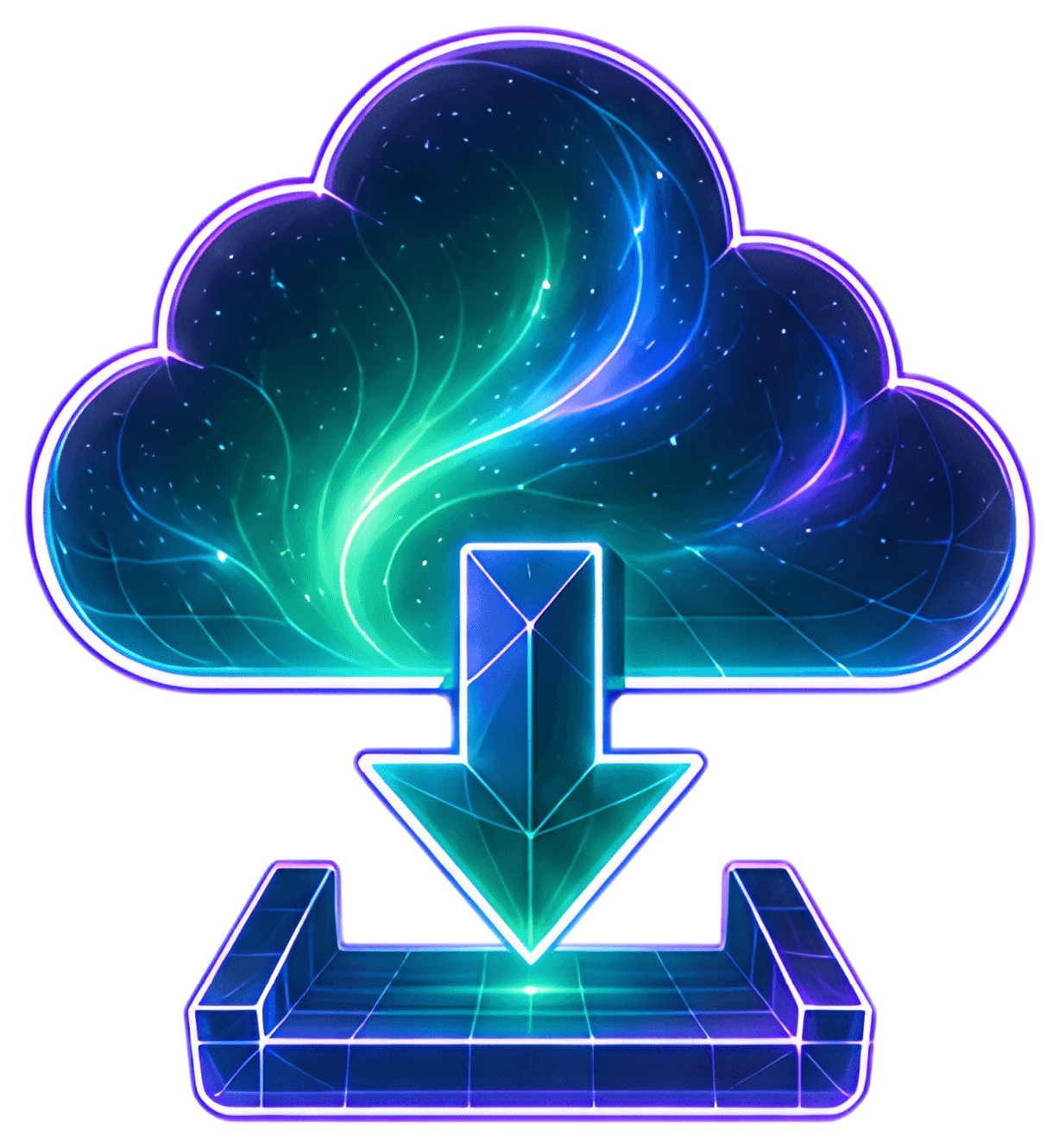 Stylized cloud download icon