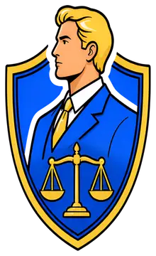 Lawyer Silhouette with Scales of Justice