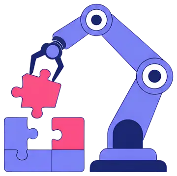 Robot Arm Assembling Digital Puzzle