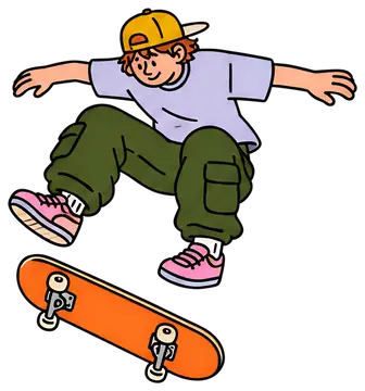 Skateboarder Performing a Kickflip