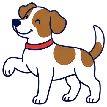 Spotted dog with red collar