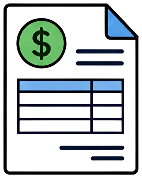 Invoice Document with Dollar Sign