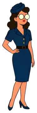 1940s Fashionable Woman in Pencil Dress