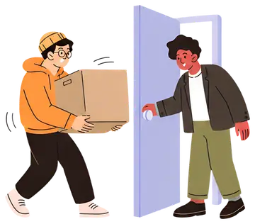 Person Carrying Heavy Box with a Helper
