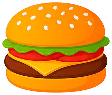 Colorful cartoon burger