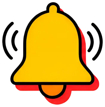 Bright yellow notification bell icon
