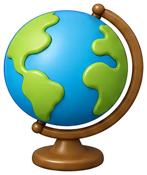 Colorful globe with green continents