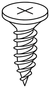 Self-tapping Screw in Three-Quarter View